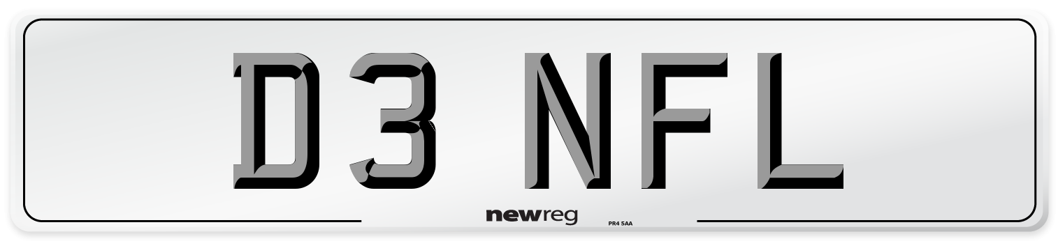 D3 NFL Number Plate from New Reg